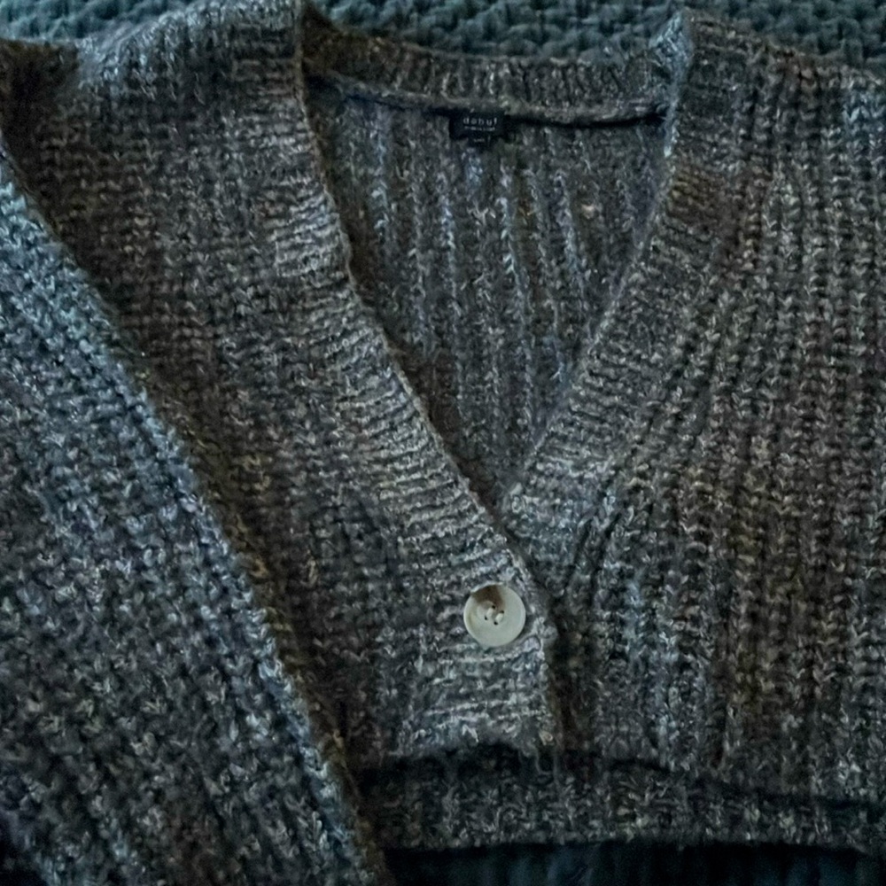Cropped. Multiple colored cardigan. Never worn. Bought at a boutique